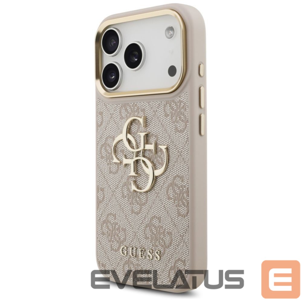 Muud kaubad Guess Guess 4G Big 4G Classic Logo Big Strap Metal Buttons Case for iPhone 17 Pro - Pink