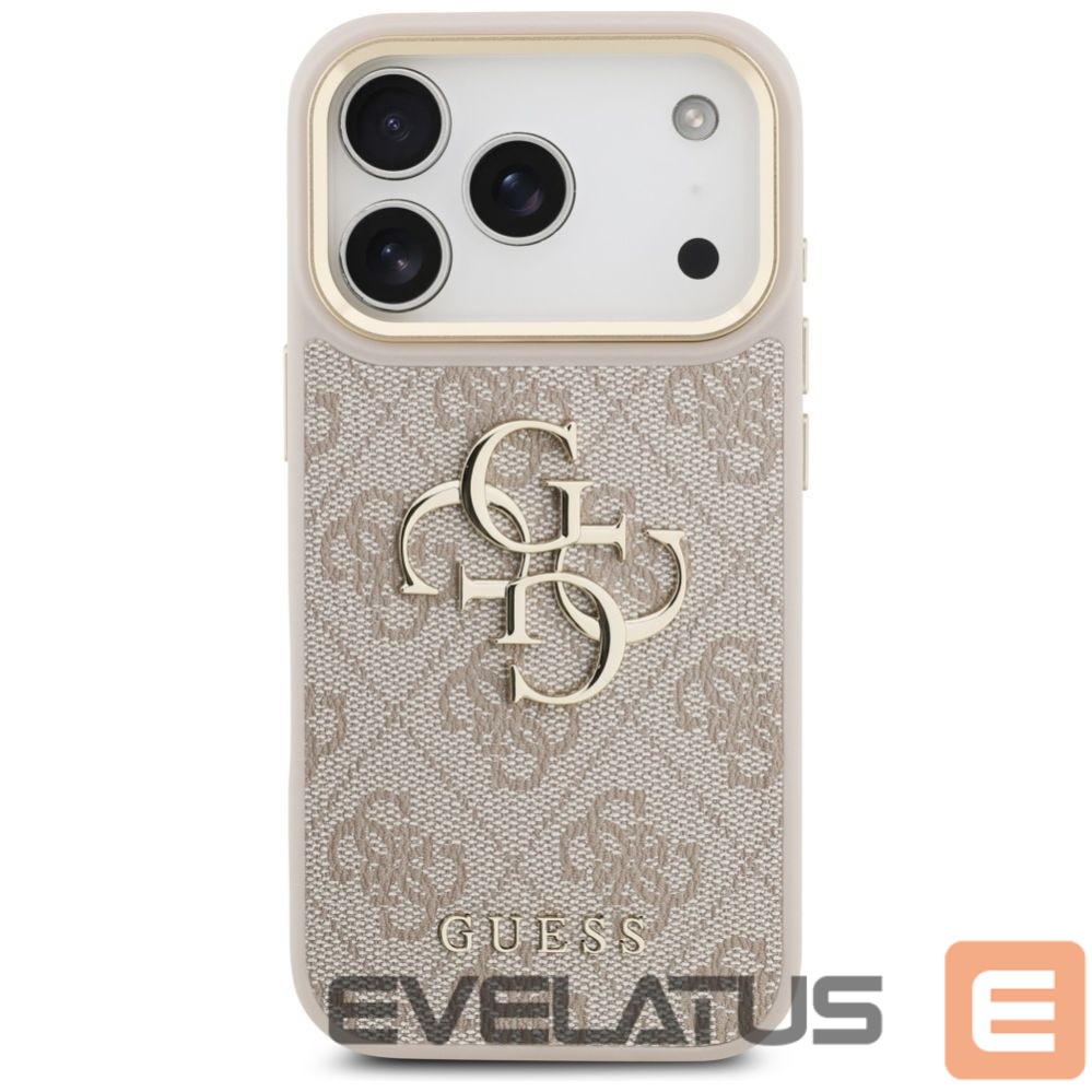 Muud kaubad Guess Guess 4G Big 4G Classic Logo Big Strap Metal Buttons Case for iPhone 17 Pro - Pink