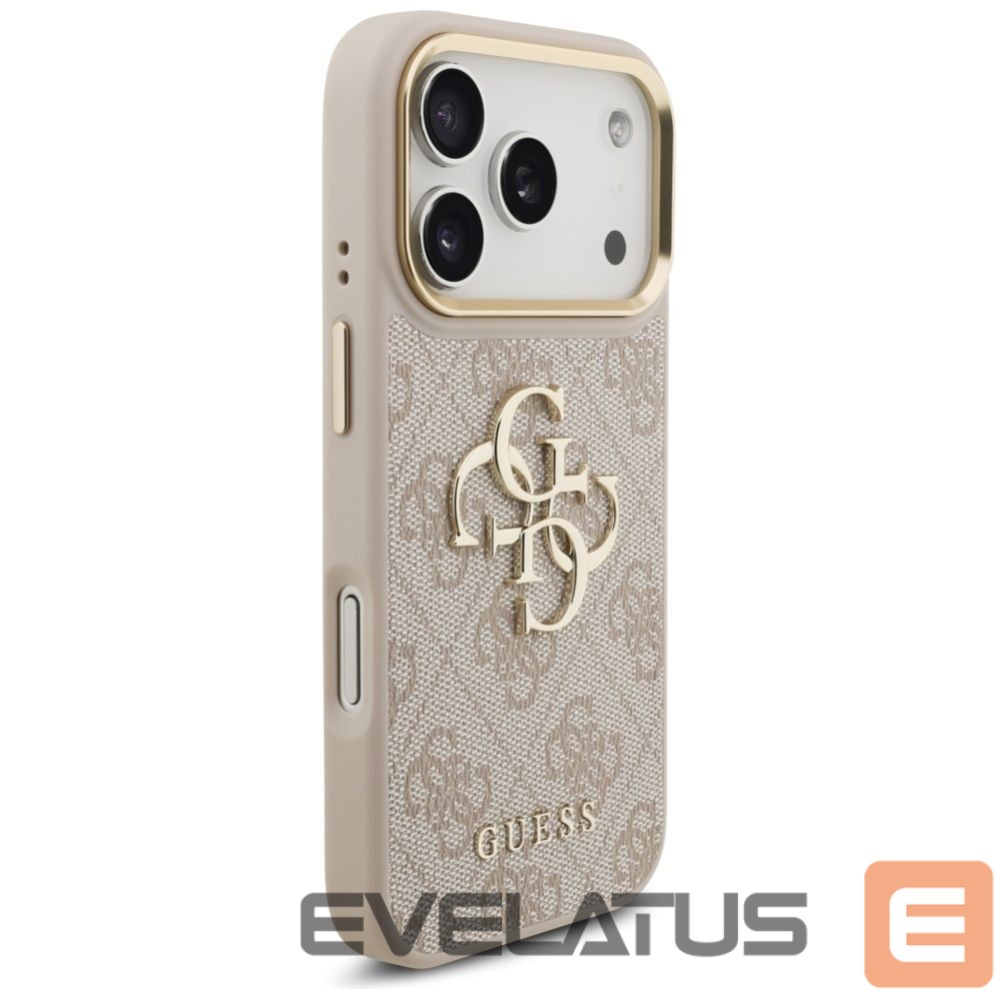 Muud kaubad Guess Guess 4G Big 4G Classic Logo Big Strap Metal Buttons Case for iPhone 17 Pro - Pink