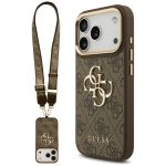 Muud kaubad Guess  Guess 4G Big 4G Classic Logo Big Strap Metal Buttons Case for iPhone 17 Pro - Brown 