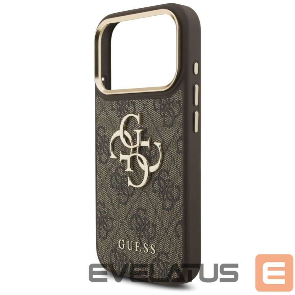 Muud kaubad Guess Guess 4G Big 4G Classic Logo Big Strap Metal Buttons Case for iPhone 17 Pro - Brown