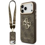 Muud kaubad Guess  Guess 4G Big 4G Classic Logo Big Strap Metal Buttons Case for iPhone 17 Pro Max - Brown 