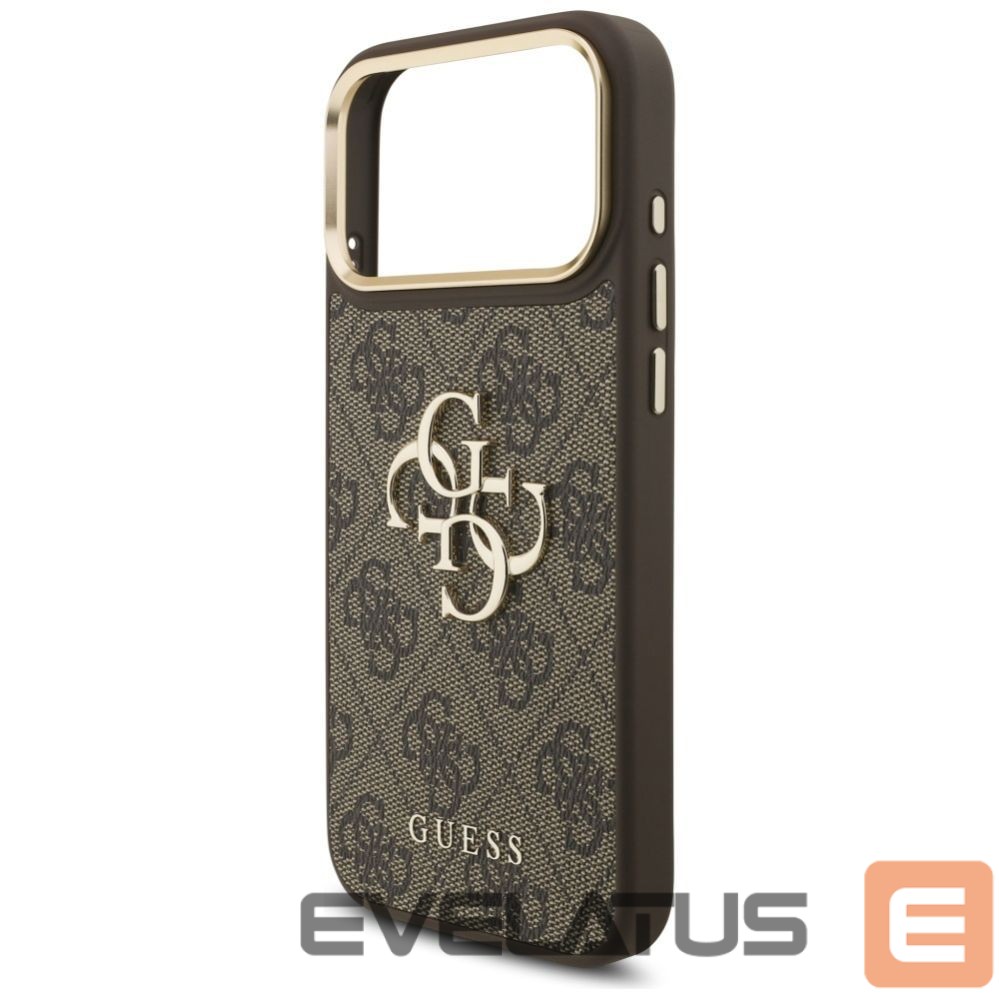Muud kaubad Guess Guess 4G Big 4G Classic Logo Big Strap Metal Buttons Case for iPhone 17 Pro Max - Brown