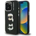 Muud kaubad Karl Lagerfeld  Karl Lagerfeld FW Grained Karl & Choupette Heads Pins Case for iPhone 16 Pro - Black 