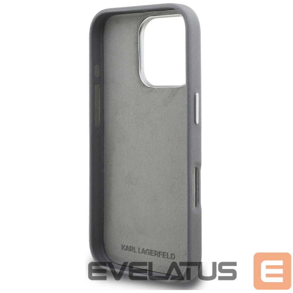 Muud kaubad Karl Lagerfeld Karl Lagerfeld FW Grained Karl & Choupette Heads Pins Case for iPhone 16 Pro Max - Gray