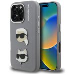 Muud kaubad Karl Lagerfeld  Karl Lagerfeld FW Grained Karl & Choupette Heads Pins Case for iPhone 16 Pro - Gray 