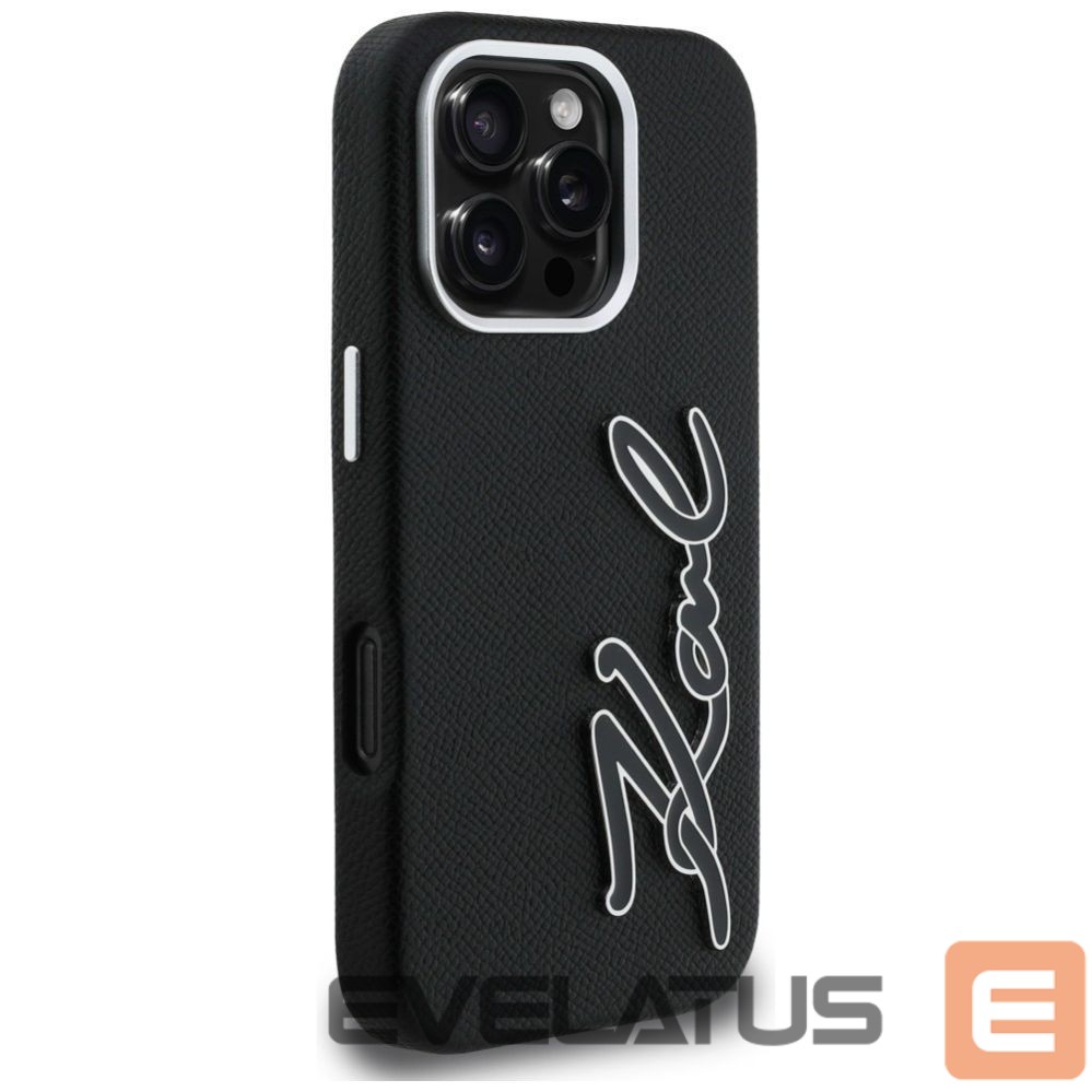 Muud kaubad Karl Lagerfeld Karl Lagerfeld FW Grained Signature Logo Case for iPhone 16 Pro Max - Black