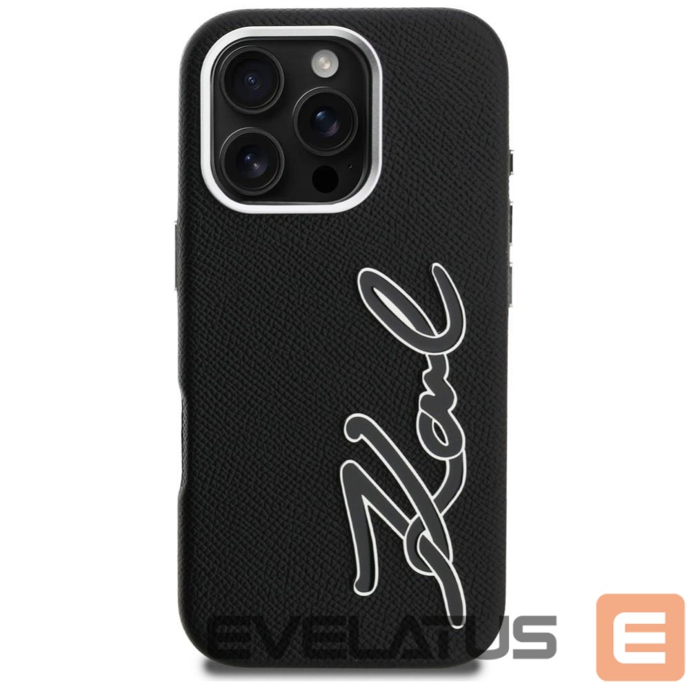 Muud kaubad Karl Lagerfeld Karl Lagerfeld FW Grained Signature Logo Case for iPhone 16 Pro Max - Black