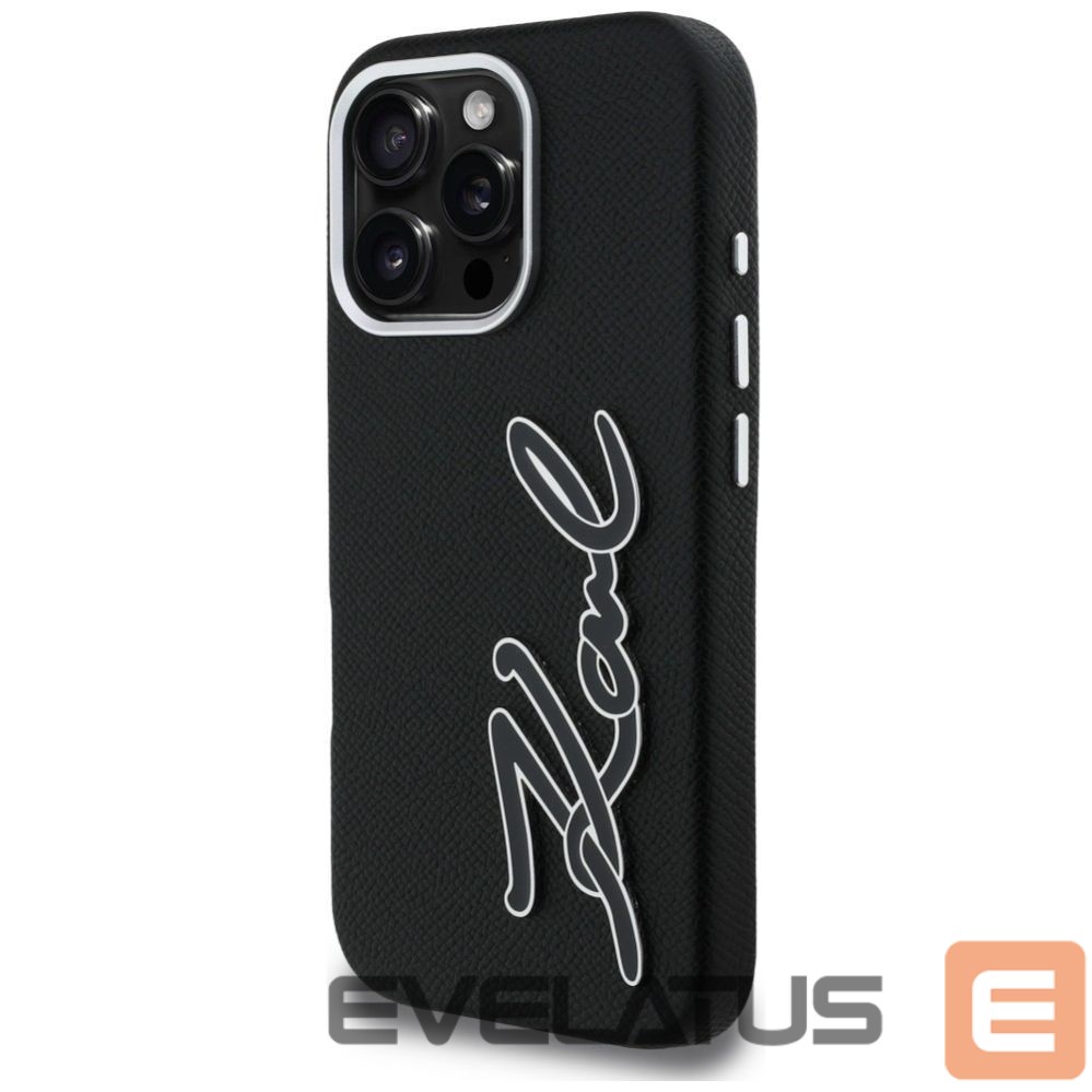 Muud kaubad Karl Lagerfeld Karl Lagerfeld FW Grained Signature Logo Case for iPhone 16 Pro Max - Black