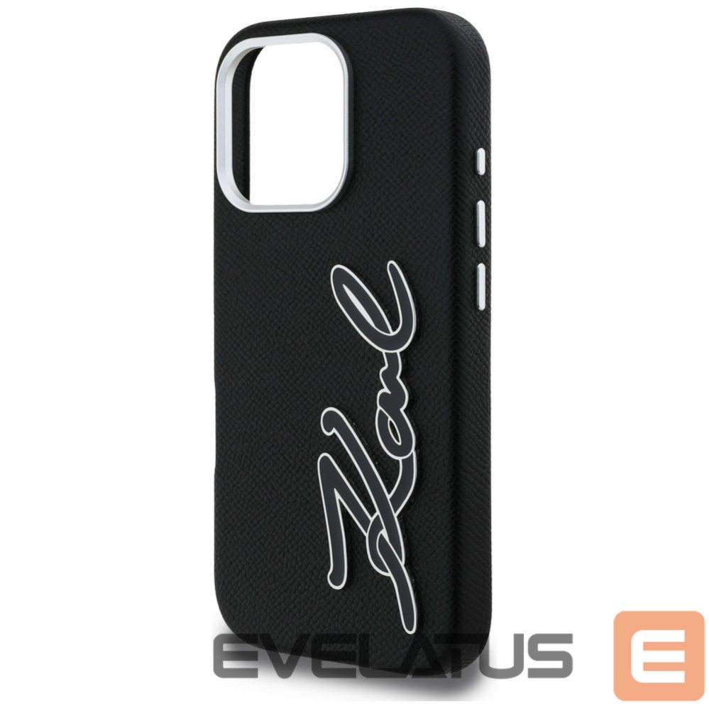 Muud kaubad Karl Lagerfeld Karl Lagerfeld FW Grained Signature Logo Case for iPhone 16 Pro Max - Black