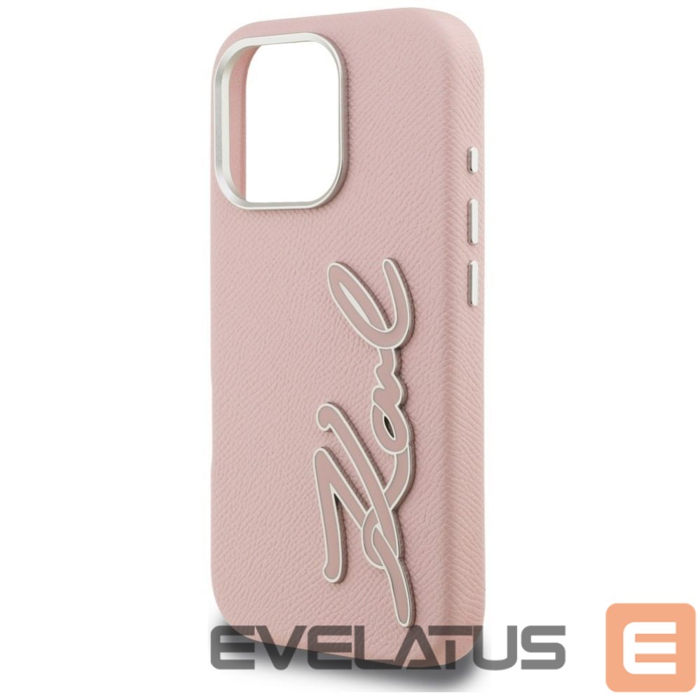 Muud kaubad Karl Lagerfeld Karl Lagerfeld FW Grained Signature Logo iPhone 16 Pro Max Case - Pink