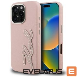 Muud kaubad Karl Lagerfeld  Karl Lagerfeld FW Grained Signature Logo iPhone 16 Pro Case - Pink 
