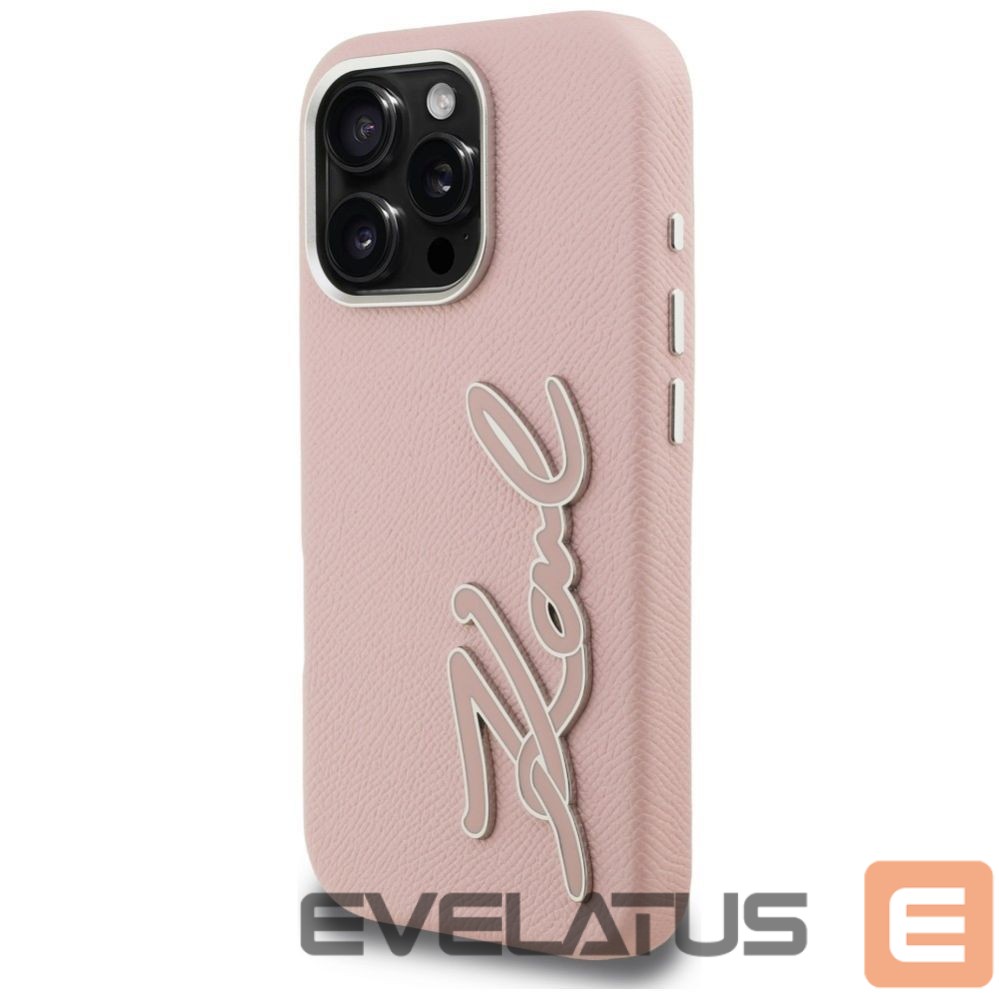 Muud kaubad Karl Lagerfeld Karl Lagerfeld FW Grained Signature Logo iPhone 16 Pro Case - Pink