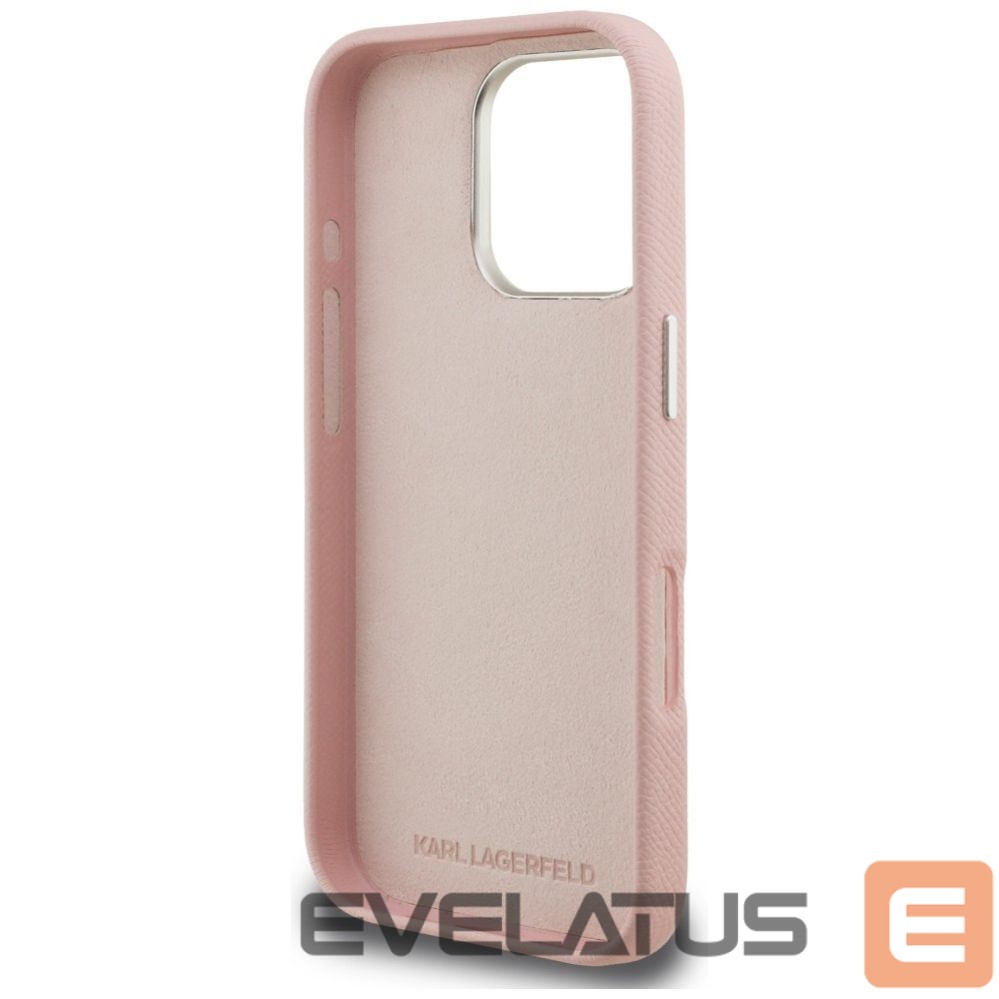 Muud kaubad Karl Lagerfeld Karl Lagerfeld FW Grained Signature Logo iPhone 16 Pro Case - Pink