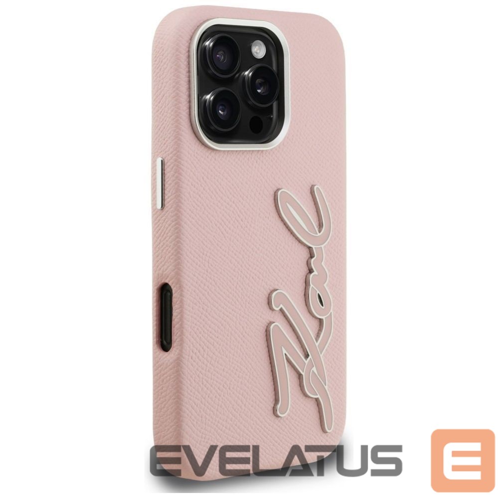 Muud kaubad Karl Lagerfeld Karl Lagerfeld FW Grained Signature Logo iPhone 16 Pro Case - Pink