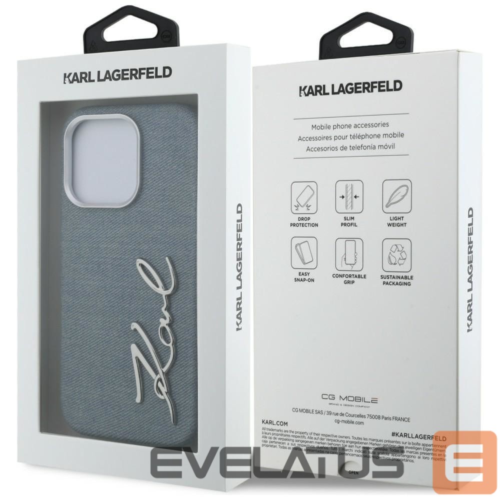 Muud kaubad Karl Lagerfeld Karl Lagerfeld FW Jeans Signature Logo iPhone 16 Pro Max Case - Blue