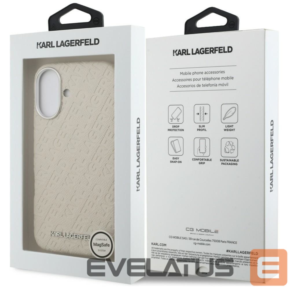 Muud kaubad Karl Lagerfeld Karl Lagerfeld FW Stamped Karl MagSafe iPhone 16 Case - Beige