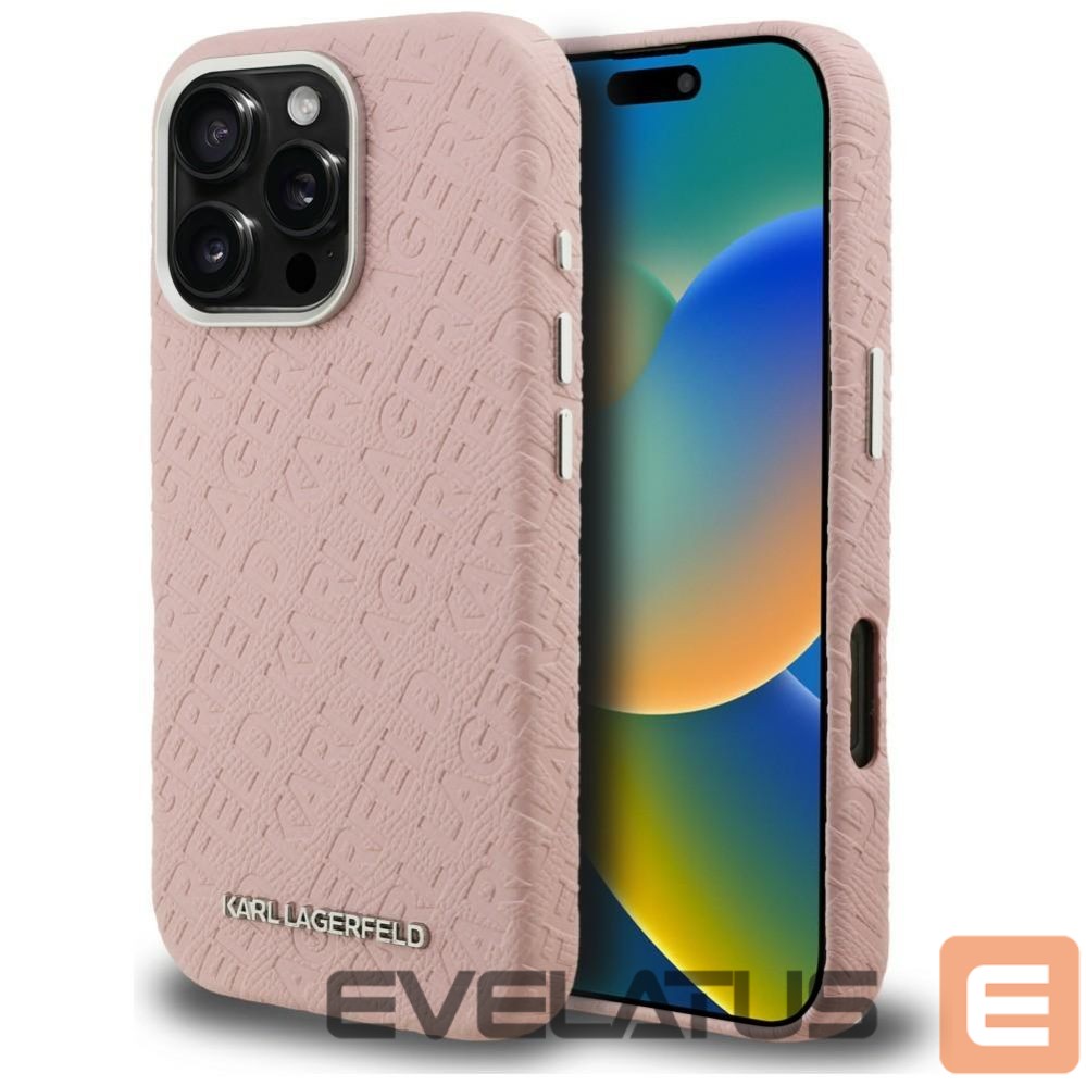 Muud kaubad Karl Lagerfeld Karl Lagerfeld FW Stamped Karl MagSafe Case for iPhone 16 Pro Max - Pink