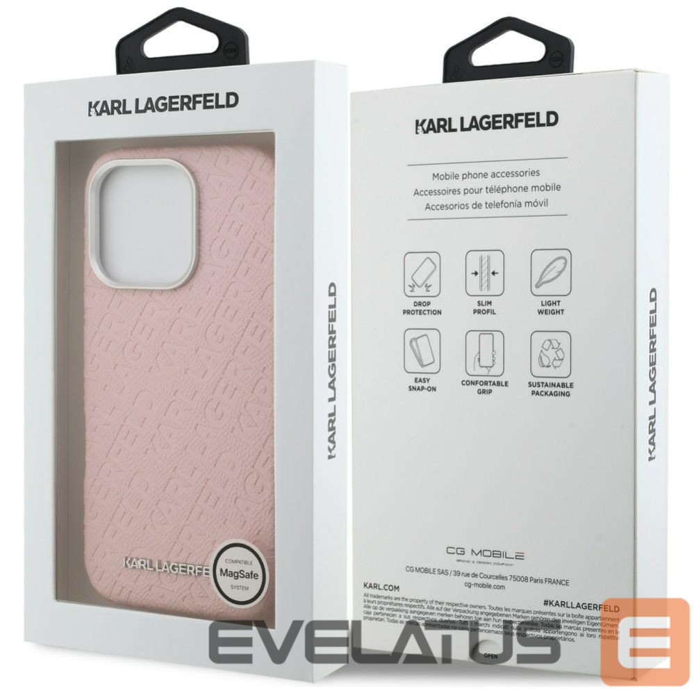 Muud kaubad Karl Lagerfeld Karl Lagerfeld FW Stamped Karl MagSafe Case for iPhone 16 Pro Max - Pink