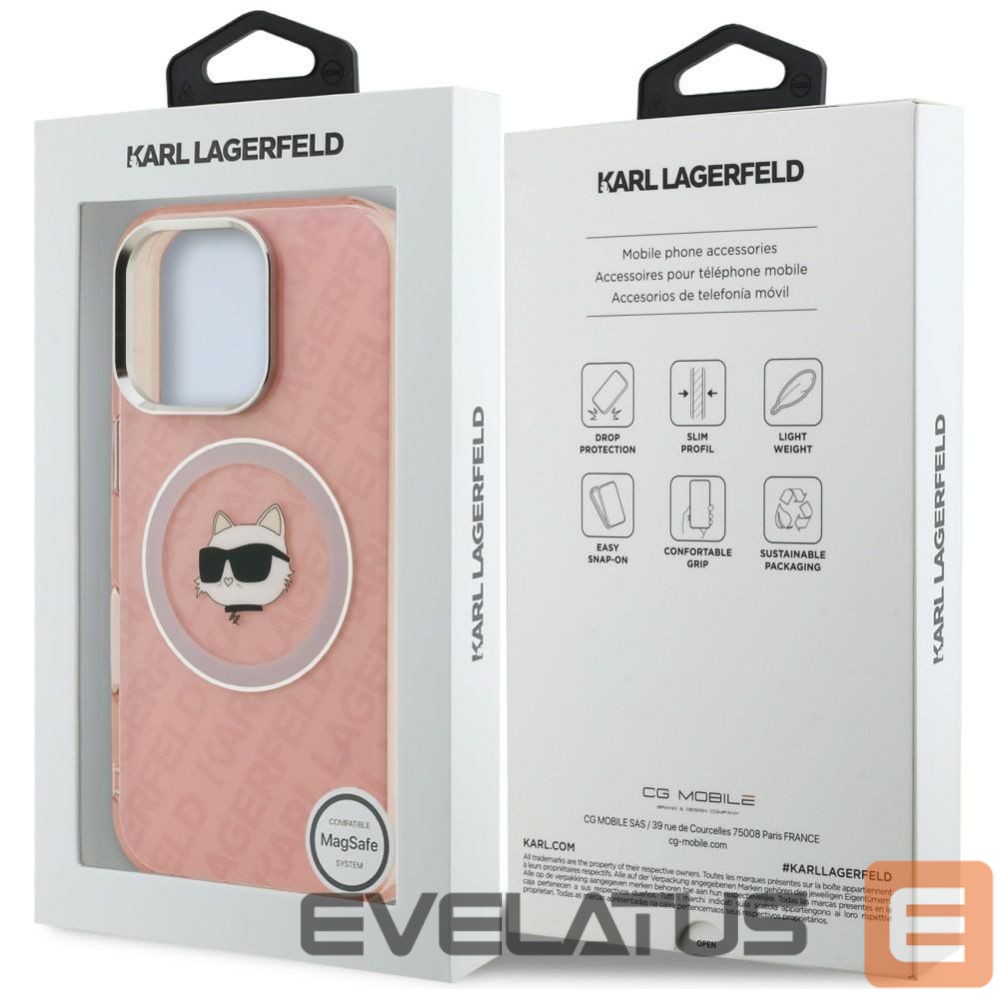 Muud kaubad Karl Lagerfeld Karl Lagerfeld IML Choupette Head Logo MagSafe Case for iPhone 16 Pro - Pink