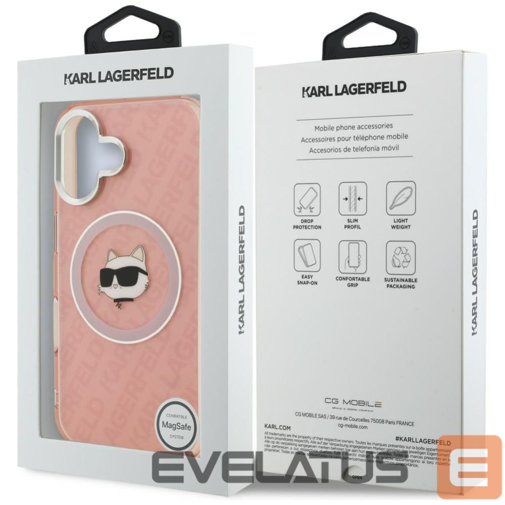 Muud kaubad Karl Lagerfeld Karl Lagerfeld IML Choupette Head Logo MagSafe iPhone 16 Case - Pink