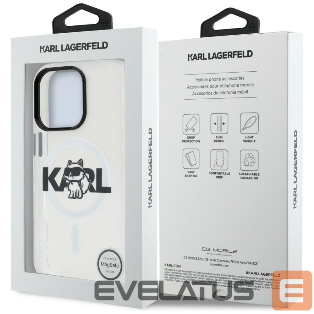 Muud kaubad Karl Lagerfeld Karl Lagerfeld IML Choupette Sketch Logo MagSafe Case for iPhone 16 Pro - Clear