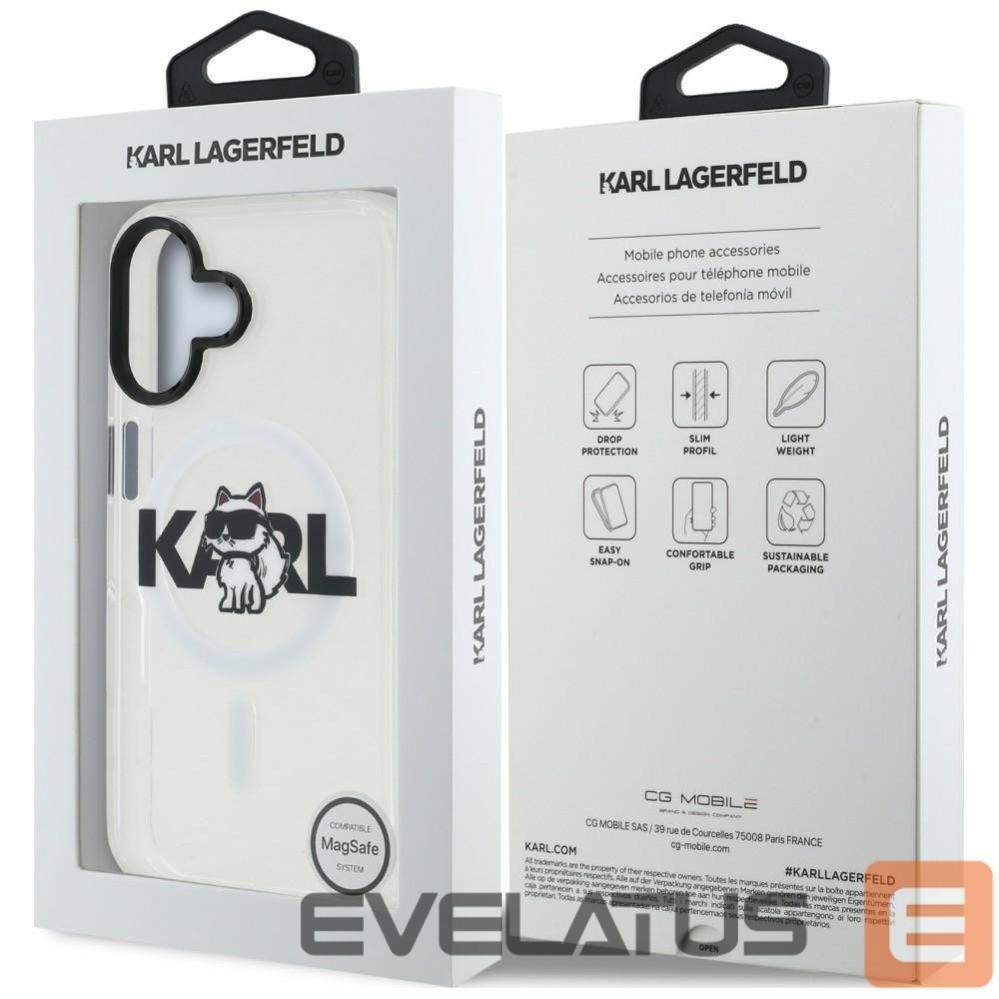 Muud kaubad Karl Lagerfeld Karl Lagerfeld IML Choupette Sketch Logo MagSafe iPhone 16 Case - Clear