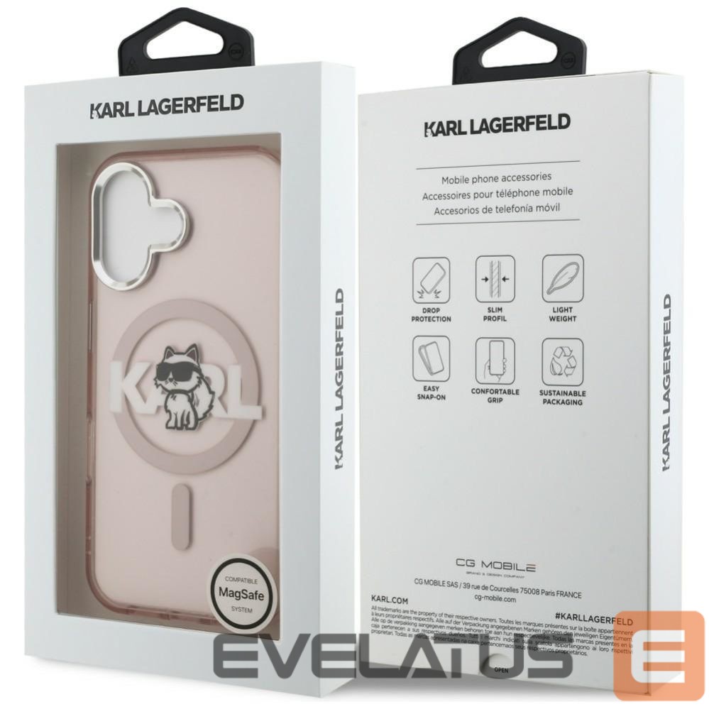 Muud kaubad Karl Lagerfeld Karl Lagerfeld IML Choupette Sketch Logo MagSafe iPhone 16 Case - Pink