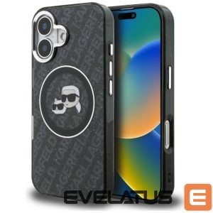 Muud kaubad Karl Lagerfeld  Karl Lagerfeld IML Glitter Karl & Choupette Heads Logo MagSafe Case for iPhone 16 - Black 
