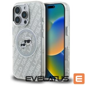 Muud kaubad Karl Lagerfeld  Karl Lagerfeld IML Glitter Karl & Choupette Heads Logo MagSafe Case for iPhone 16 Pro - Gray 