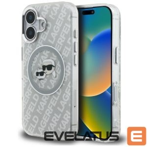 Muud kaubad Karl Lagerfeld  Karl Lagerfeld IML Glitter Karl & Choupette Heads Logo MagSafe iPhone 16 Case - Gray 