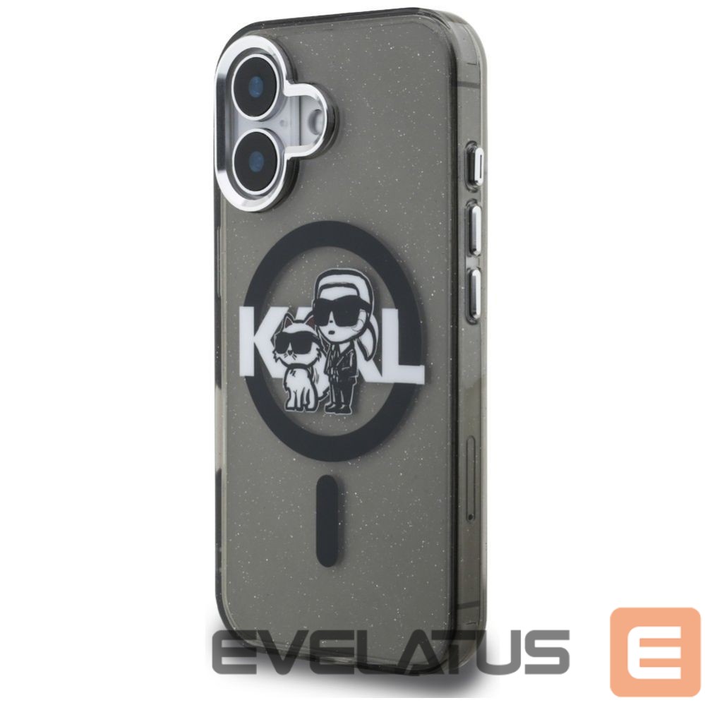 Muud kaubad Karl Lagerfeld Karl Lagerfeld IML Glitter Karl & Choupette Sketch Logo MagSafe Case for iPhone 16 - Black