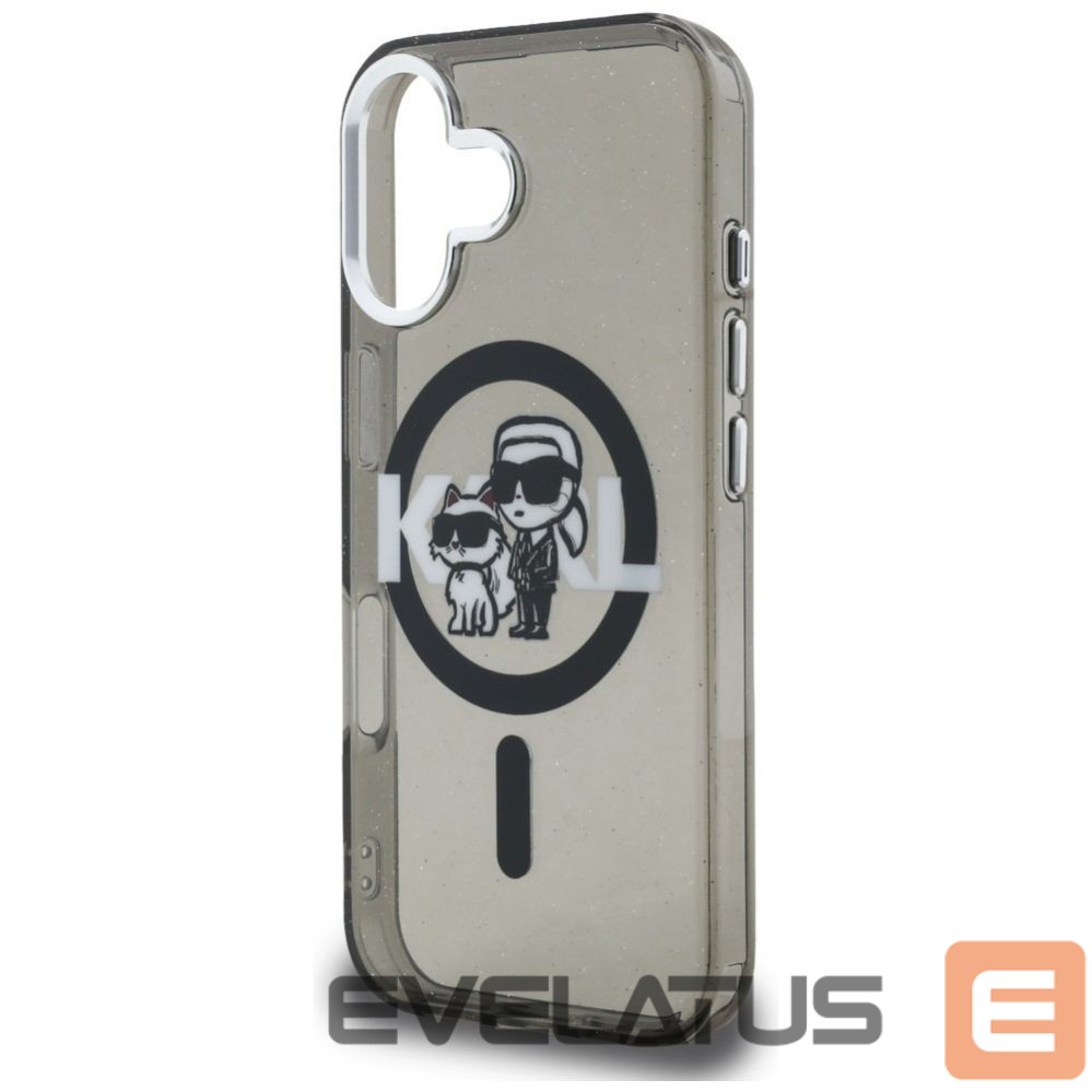 Muud kaubad Karl Lagerfeld Karl Lagerfeld IML Glitter Karl & Choupette Sketch Logo MagSafe Case for iPhone 16 - Black