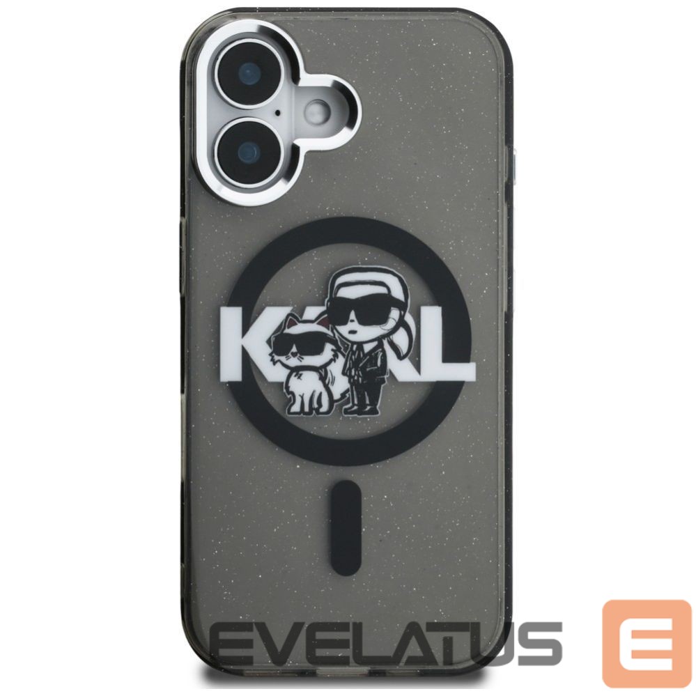 Muud kaubad Karl Lagerfeld Karl Lagerfeld IML Glitter Karl & Choupette Sketch Logo MagSafe Case for iPhone 16 - Black