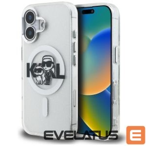 Muud kaubad Karl Lagerfeld  Karl Lagerfeld IML Glitter Karl & Choupette Sketch Logo MagSafe Case for iPhone 16 - Transparent 
