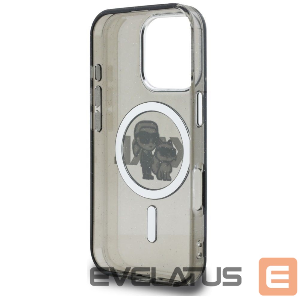 Muud kaubad Karl Lagerfeld Karl Lagerfeld IML Glitter Karl & Choupette Sketch Logo MagSafe Case for iPhone 16 Pro - Black