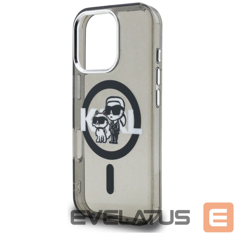 Muud kaubad Karl Lagerfeld Karl Lagerfeld IML Glitter Karl & Choupette Sketch Logo MagSafe Case for iPhone 16 Pro Max - Black