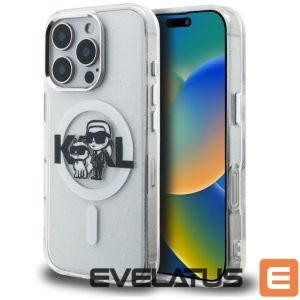 Muud kaubad Karl Lagerfeld  Karl Lagerfeld IML Glitter Karl & Choupette Sketch Logo MagSafe Case for iPhone 16 Pro Max - Clear 