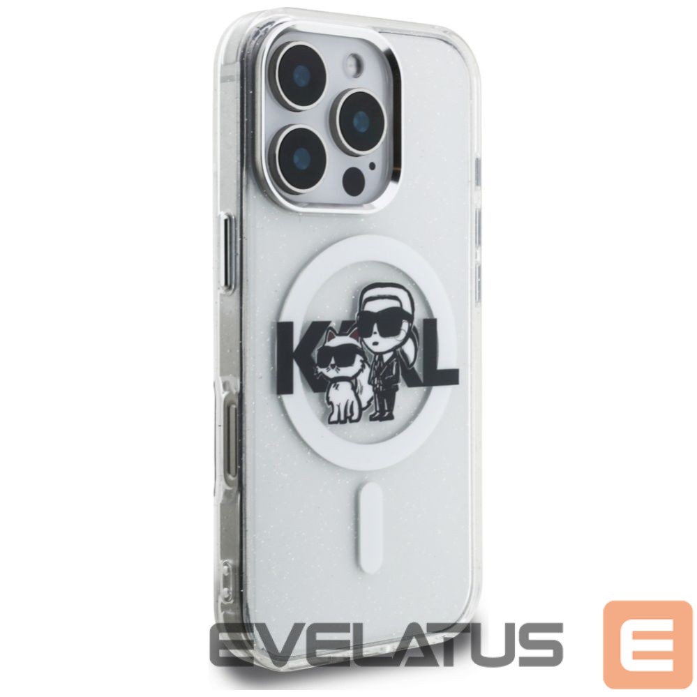 Muud kaubad Karl Lagerfeld Karl Lagerfeld IML Glitter Karl & Choupette Sketch Logo MagSafe Case for iPhone 16 Pro Max - Clear