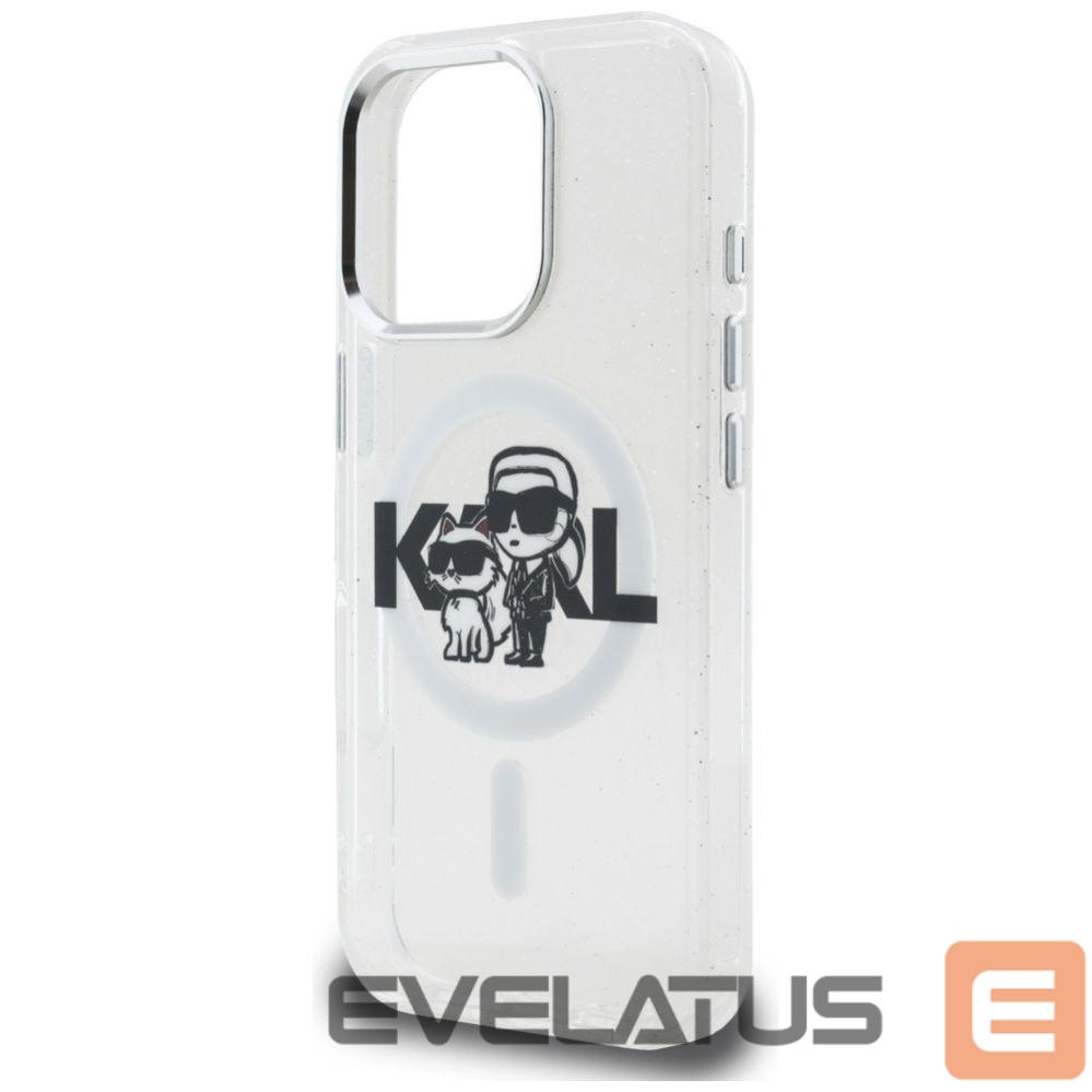 Muud kaubad Karl Lagerfeld Karl Lagerfeld IML Glitter Karl & Choupette Sketch Logo MagSafe Case for iPhone 16 Pro Max - Clear