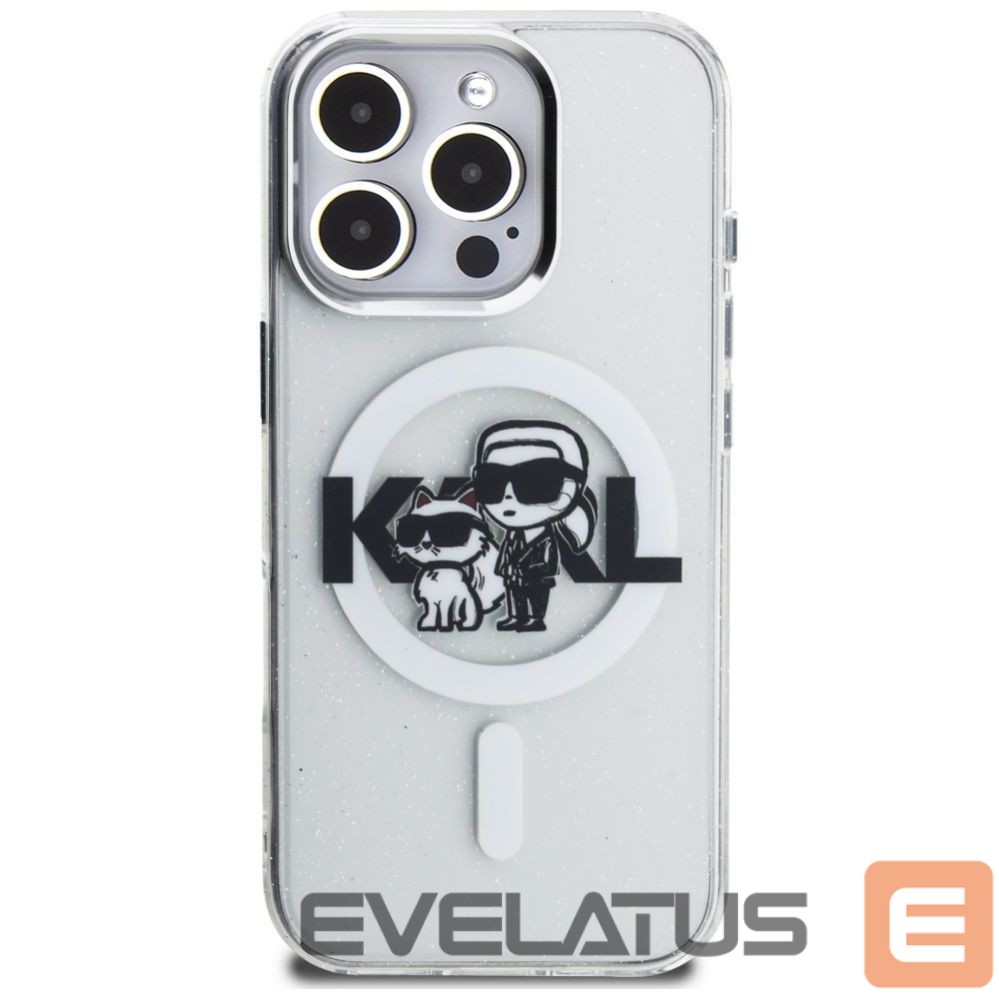 Muud kaubad Karl Lagerfeld Karl Lagerfeld IML Glitter Karl & Choupette Sketch Logo MagSafe Case for iPhone 16 Pro Max - Clear