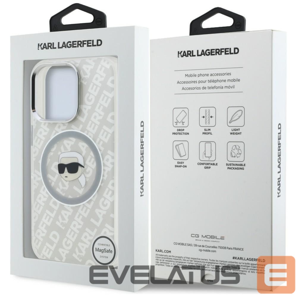 Muud kaubad Karl Lagerfeld Karl Lagerfeld IML Karl Head Logo MagSafe Case for iPhone 16 Pro - Gray