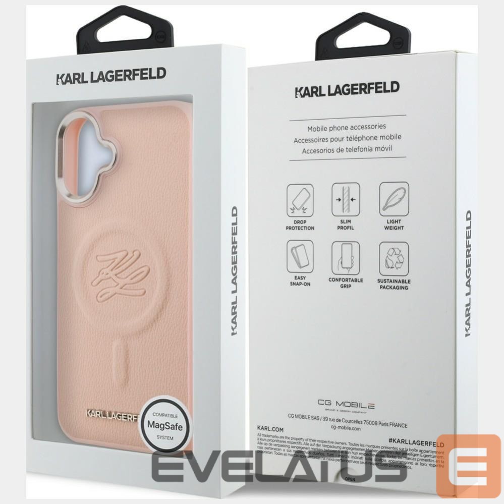 Muud kaubad Karl Lagerfeld Karl Lagerfeld Initial & Metal Logo MagSafe Case for iPhone 16 Plus - Pink