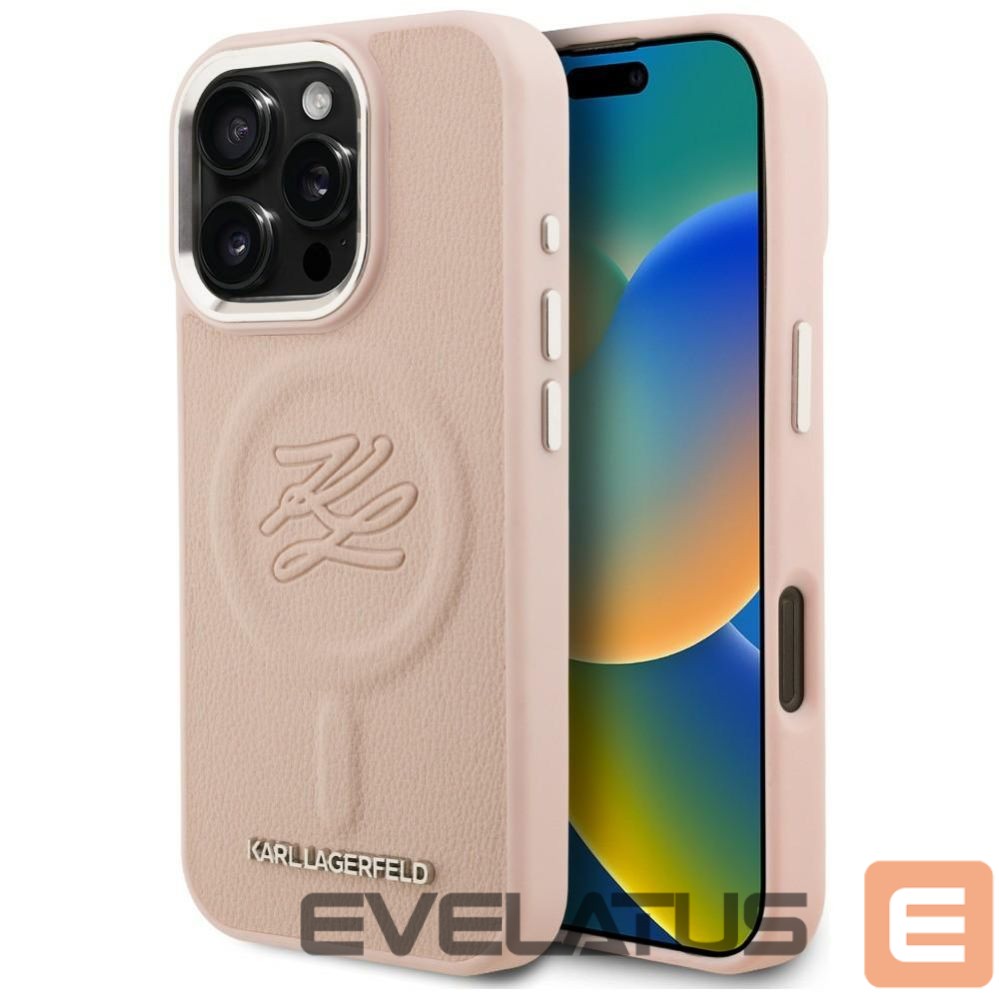 Muud kaubad Karl Lagerfeld Karl Lagerfeld Initial & Metal Logo MagSafe Case for iPhone 16 Pro Max - Pink