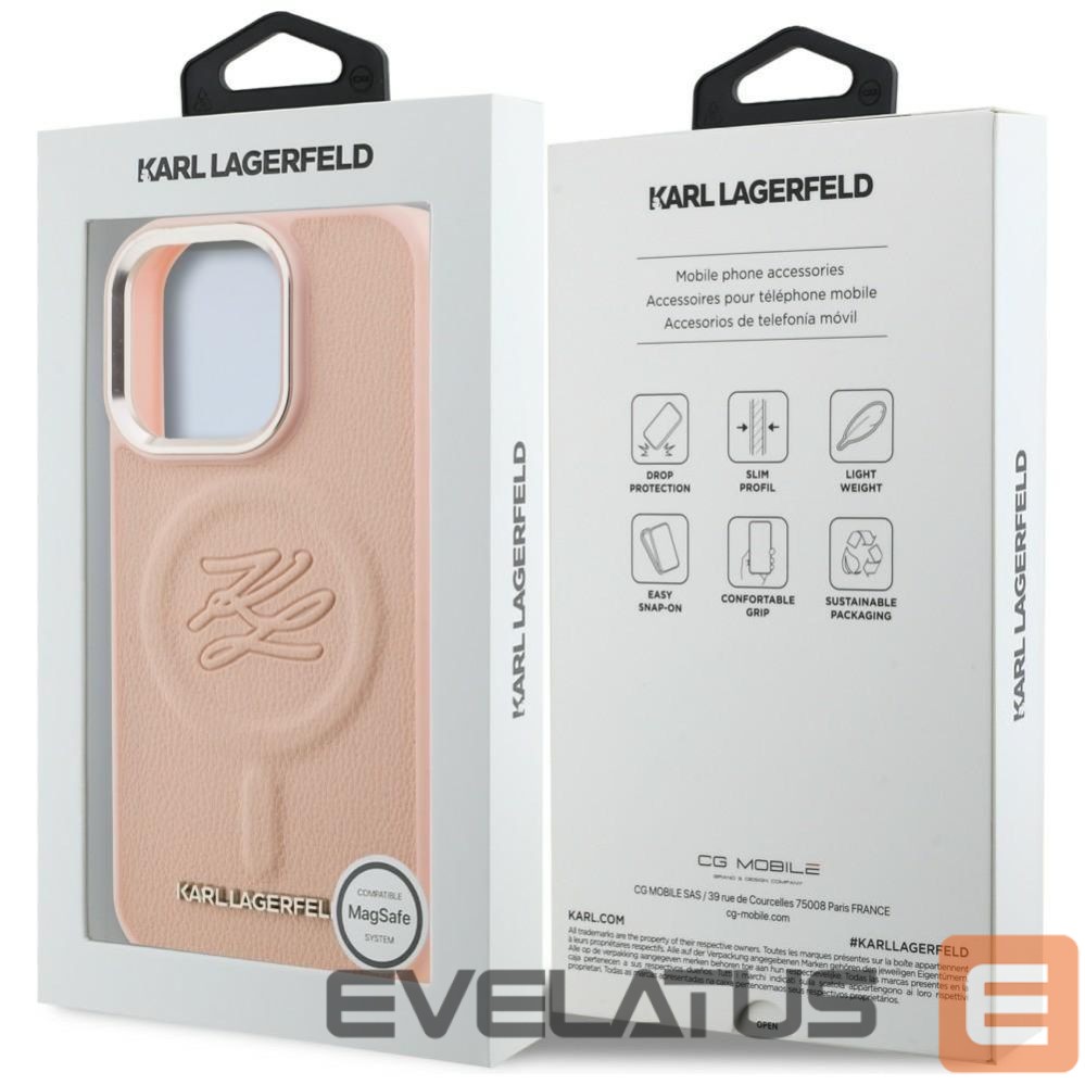 Muud kaubad Karl Lagerfeld Karl Lagerfeld Initial & Metal Logo MagSafe Case for iPhone 16 Pro Max - Pink