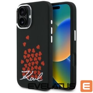 Muud kaubad Karl Lagerfeld  Karl Lagerfeld Silicone Heart Sign Logo MagSafe Case for iPhone 16 - Black 