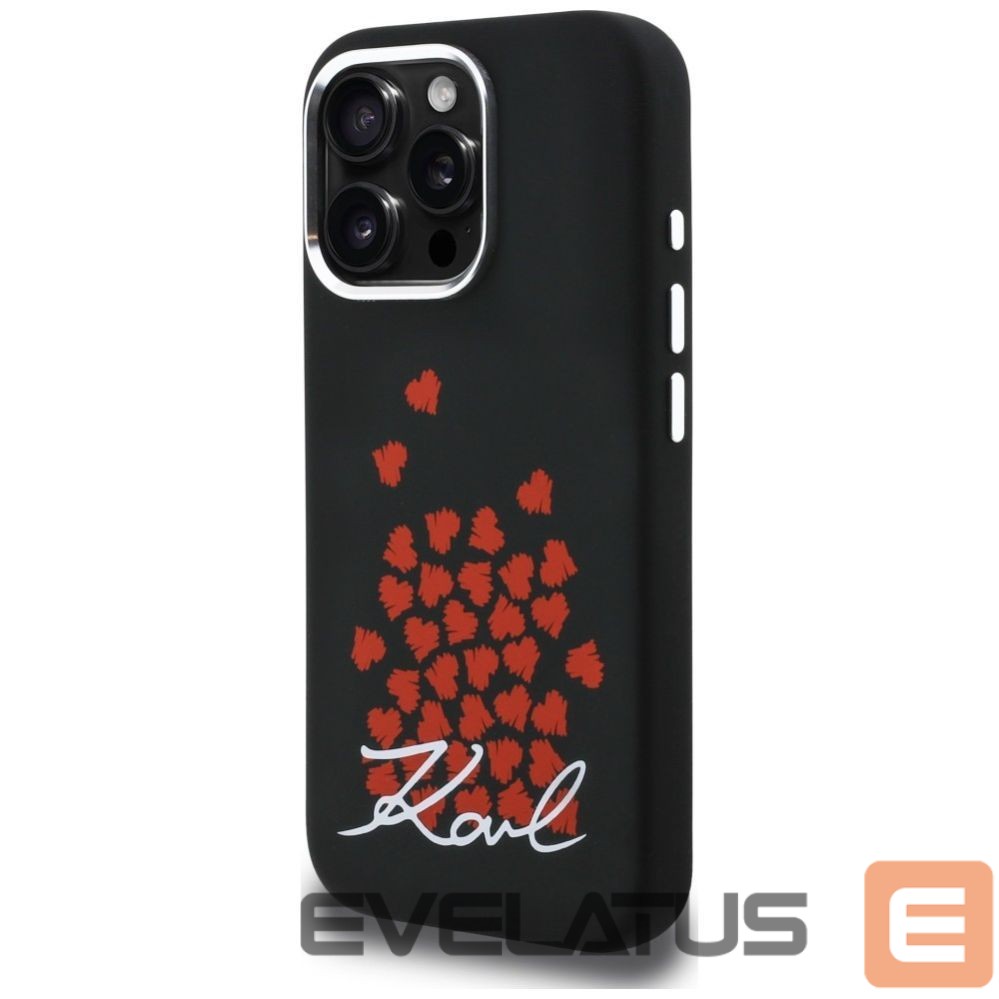 Muud kaubad Karl Lagerfeld Karl Lagerfeld Silicone Heart Sign Logo MagSafe Case for iPhone 16 Pro - Black