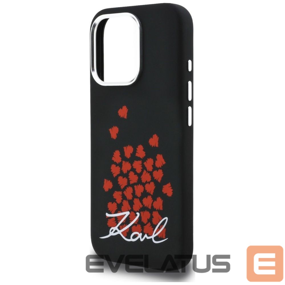 Muud kaubad Karl Lagerfeld Karl Lagerfeld Silicone Heart Sign Logo MagSafe Case for iPhone 16 Pro - Black