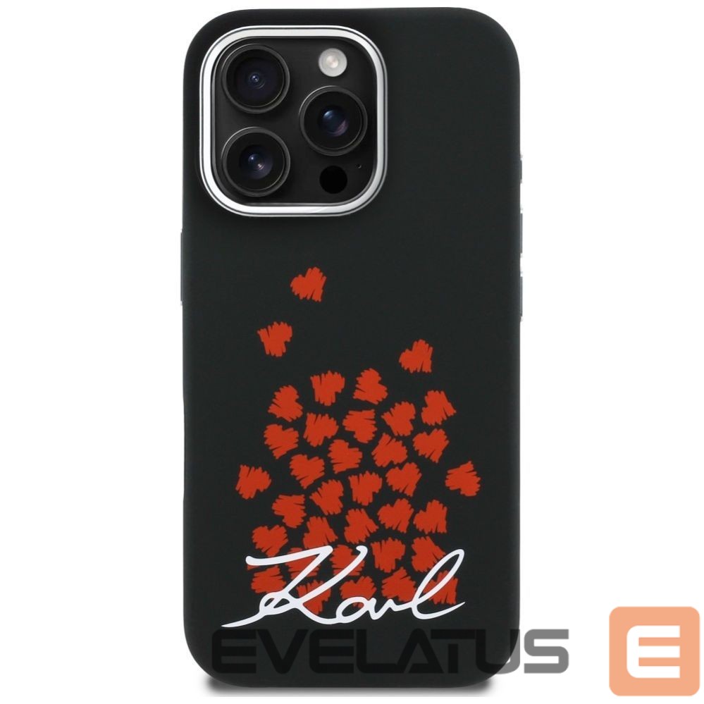 Muud kaubad Karl Lagerfeld Karl Lagerfeld Silicone Heart Sign Logo MagSafe Case for iPhone 16 Pro - Black
