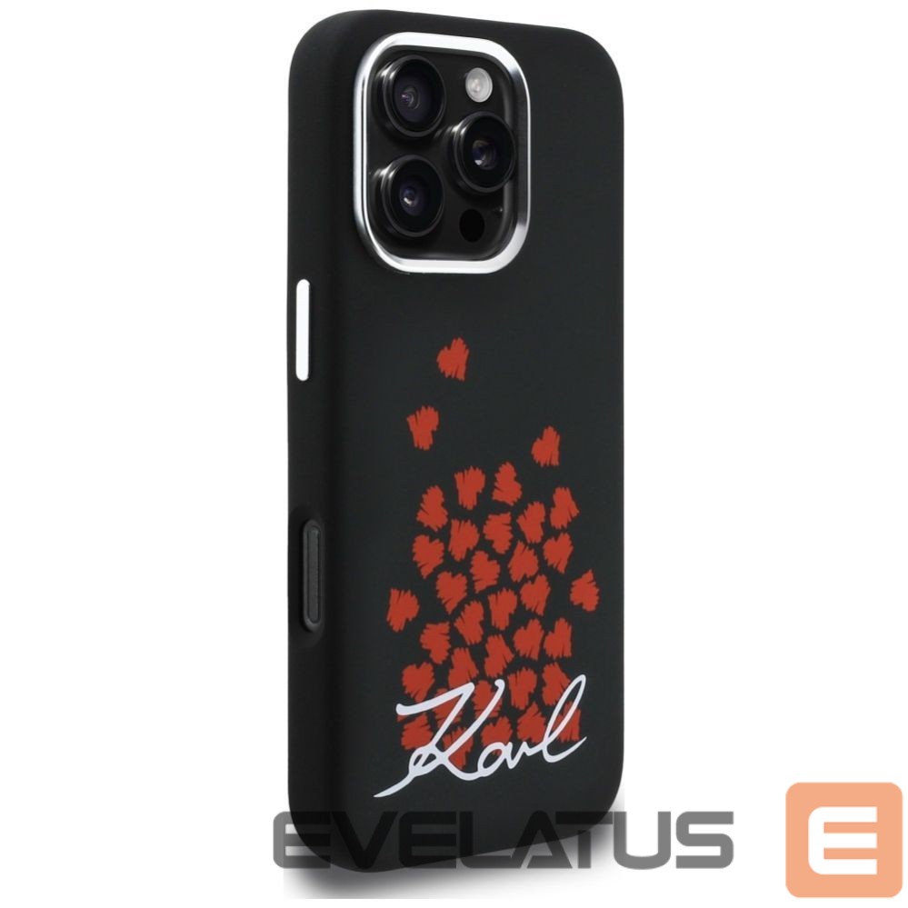 Muud kaubad Karl Lagerfeld Karl Lagerfeld Silicone Heart Sign Logo MagSafe Case for iPhone 16 Pro - Black